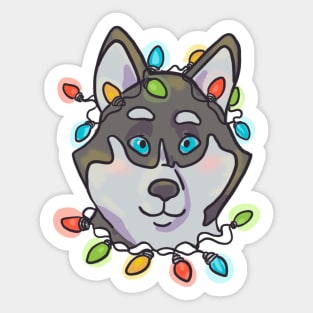 Holiday Husky Sticker